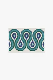 60' x 90' | Machine Washable Runner Rug | Kid & Pet Friendly | Indoor Rug | Jonathan Adler Milano Peacock Rug | Ruggable