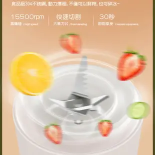 台灣現貨 電動果汁機 六刀頭 便攜榨汁機 冰沙 隨身果汁機 隨身杯 USB充電 (500ml)