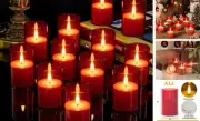 12Pack Flickering Flameless LED Candles with Timer, Battery Operated for