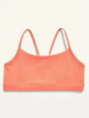 Old Navy Kid Girls Go-Dry Mesh-Back Sports Bra Orange Size Medium or Large XL