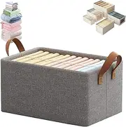 Cation Multi-Functional Folding Wardrobe, Pickelect Storage Boxes, Ultra Space Wardrobe Clothes Organizer, Foldable Drawer Type Wardrobes Storage Box with Handles (48*28*20cm) (Grey,With Steel Frame)