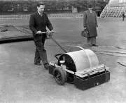 The Groundsman Uses A New Device To Dry The Pitch 1953 OLD CRICKET PHOTO
