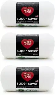 Super Saver Soft White Yarn - 3 Pack of 198g/7oz - Acrylic - 4 Medium (Worste...