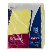 Avery Pre-Printed Divider 1-31 Tab Buff Index Divider Copper Reinforced Holes