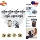 8-Pack Insulated Stainless Steel Coffee Mugs, 12oz with Lids - Modern Design