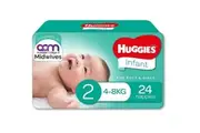 New Huggies Ultimate Nappies Unisex Infant Size 2 - Carton (4 X 24Pk) 4-8Kg