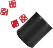 Abaodam Dice Cup Box 1pc Silent Dice Box with 4 Red Dice Made of Pu Leather for Entertainment Ktv Bar Home and Party Games