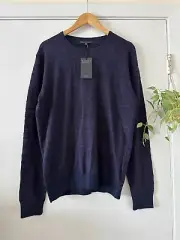 NWT Robert Barakett Cromwell Crew Sweater Purple textured Mens L