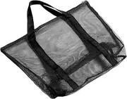[OSOLADY] Large Capacity Transparent Mesh Beach Bag Multi Functional Tote for Family Holiday Essentials Durable and Comfortable Shoulder Strap for Shopping and Travel