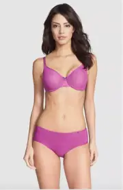 NWT Chantelle C NATURAL Bra / Full Panty Set, Orchid ***