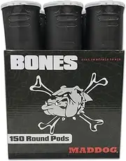 Maddog 150 Round Bones Paintball Pods - Black - 6 Pack