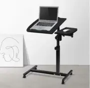 Portable Laptop Desk USB Cooler Mobile Adjustable Height Computer Table Black