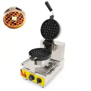 110V Single-head Rotary Waffle Maker Commercial Non-stick Electric Muffin Maker