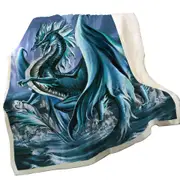 Riptide Ocean Cliffs Dragon Throw Blanket