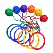 6Pc Skip Ball Ring Ankle Jump Ropes Exercise Skipping Fun Toy Kids Exercise Gift