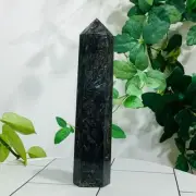 711g Natural Firework Stone Quartz Obelisk Crystal Wand Point Tower Healing