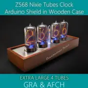 Z568 Arduino Shield Nixie Tubes Clock Wooden Case EXTRA LARGE [4 TUBES OPTIONAL]