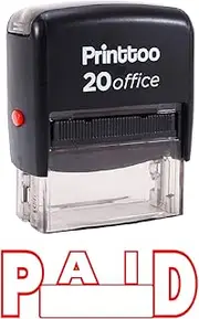 Printtoo Office Stationary Paid Self Inking Custom Stamp Rubber Stamp-Red