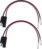 eMagTech 2PCS SAE Power Adapter Cable with 4.8x0.8mm Terminals 12-24V 18AWG 20cm Length Battery Lead for Electric Start Lawnmowers Motorcycles Trucks Cars Solar Panels