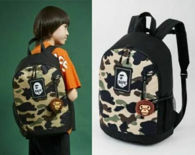 BAPE KIDS A Bathing Ape 2022 COLLECTION CAMO Backpack & MILO Charm from Japan