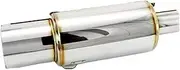 89mm Exhaust Pipe Muffler Tail Pipe Universal Stainless Steel Silencer Tip Exhaust System Damper For Sports Car(76mm silver)