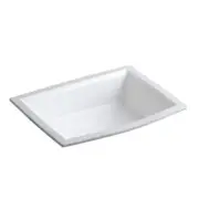 KOHLER Bathroom Sink 19-7/8" Rectangle Archer Undermount + Overflow Drain White