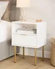 Nightstand,Mid-Century Modern Bedside Table with Storage A.white 1 Drawer