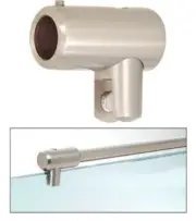 CRL Brushed Nickel Support Bar U-Bracket for 3/8" and 1/2" Glass S5BN