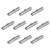 50Pcs Ribbon Crimp Clamp Ends 30mm Cord End Clasp for DIY Craft Metallic Black