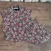 Rebecca Minkoff Micro-Floral Mini Dress in Black/Red/White, Size XXS.NWT!