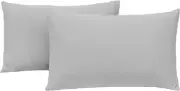 Jersey Knit Pillow Cases Standard/Queen Set of 2 - Grey Pillowcases with Ultra S