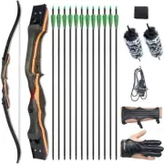 TOPARCHERY 62" Archery Takedown Recurve Bow Longbow Hunting SET for Adult/Youth
