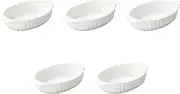 Set of 5, White Two-Handed Oval Au Gratin Dish (7.1 x 4.3 x 1.6 inches (18 x 11 x 4 cm) | Setomonohonpo