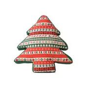 Nordic Red & Green Christmas Tree Cushion 48cm