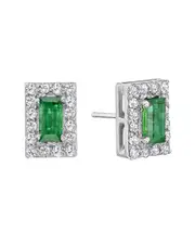 Forever Creations 14K 2.06 ct. tw. Diamond & Emerald Earrings