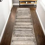 Modern Abstract Runner Rug 3'3"x6'7" Hallway Runner Rug with Non Slip Backing, Washable Indoor Low Pile Rug Runner for Entryway Kitchen Bedroom Laundry Room - Style 12