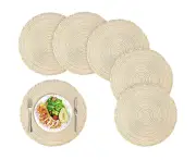 Round placemats, set of 6 round woven placemats, heat-resistant