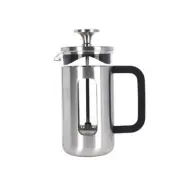 La Cafetiere Brushed Silver Pisa 3-Cup SS/Glass 350ml Coffee Maker French Press