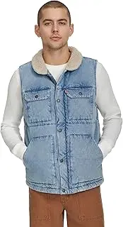 [Levi's] Men's Mixed Media Quilted Puffer Jacket with Sherpa Lined Collar (Regular and Big & Tall Sizes)