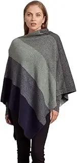 [McDonald] Possum Merino Ombre Womens Poncho -Navy/Mint/Pewter