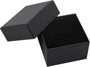 Hileyu Black Cardboard Jewellery Box Black Ring Box for Jewellery Small Kraft Jewelry Boxes for Presents Rectangle Gift Box with Lid Square Jewellery Packaging Boxes Black, 1 count (Pack of 1