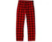 Men'S Cotton Woven Pajama Lounge Pant,Plaid Soft Sleepwear,Red Plaid