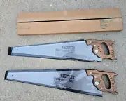 Pair Vintage Stanley Workmaster 10-Point 26" Crosscut Saws USA Original Box NOS