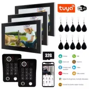 Tuya WIFi Video Doorbell Door Phone Security Intercom Sytem 1080P 7" LCD Monitor
