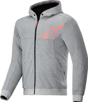 Alpinestars Chrome V2, zip hoodie , color: Grey/Neon-Red , size: 5XL