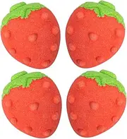 4pcs Multi-function Strawberry Scent Bath Salt Set Essential Oil Bath Relaxing Bubble Bath Spa Experience for Boys and Girls and Adults