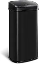 Maxkon 68L Motion Sensor Kitchen Bin Stainless Steel Rubbish Bin Touchless Waste Bin Trash Can Black