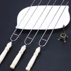 Wooden Handle Stainless Steel BBQ Skewer Barbecue Skewer Cooking Tool BBQ Stick
