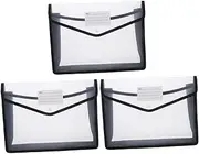 ROMISBABA 3pcs File Document Folders Thick File Pockets Office File Folders A4 Document File Carrier Bags