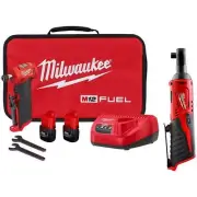 Milwaukee Right Angle Die Grinder Kit 1/4" + Ratchet 3/8" 12V Li-Ion Brushless